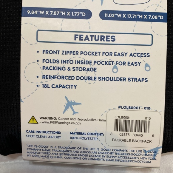 Life is Good Packable Backpack NWT - Picture 5 of 7